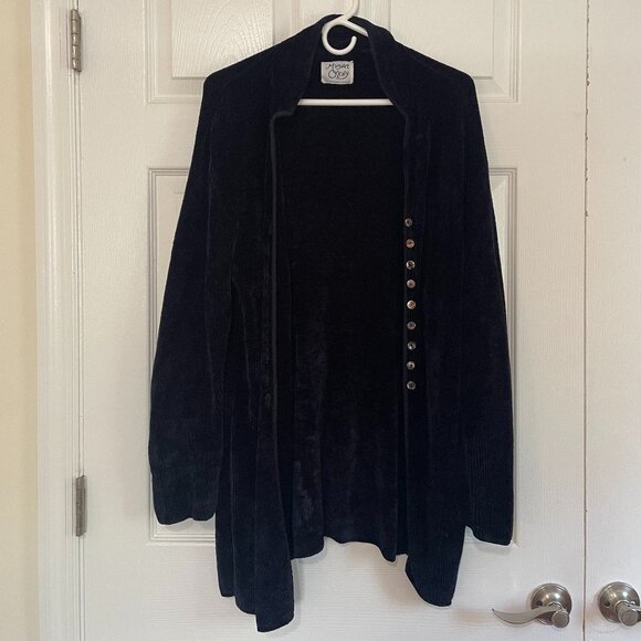 Margaret O'Leary Chenille Cardigan in Deep Navy - Picture 1 of 7